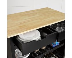 Veelzijdige Keukentrolley met Opbergruimte en Werkblad - Hout Wit – foto 5