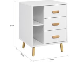 Elegant Nachtkastje met 3 Lades en Open Vak - Veelzijdig Ontwerp – foto 1