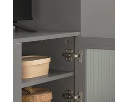 Stijlvolle Opbergkast met Verstelbare Planken en Metalen Poten - Grijs – foto 4