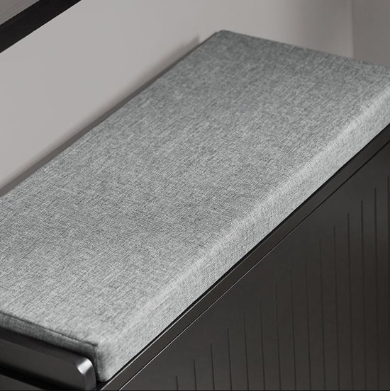 Schoenenkast met Comfortabel Zitkussen - Zwart MDF – foto 4