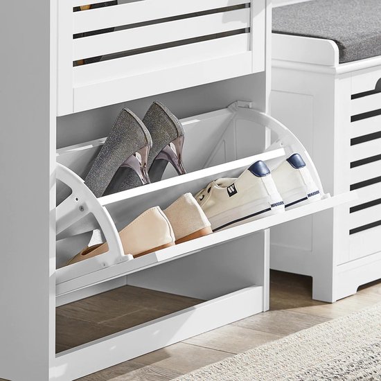 Elegante Schoenenkast met Extra Opbergruimte - Wit MDF 55x112x30cm – foto 4