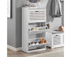 Elegante Schoenenkast met Extra Opbergruimte - Wit MDF 55x112x30cm – foto 5