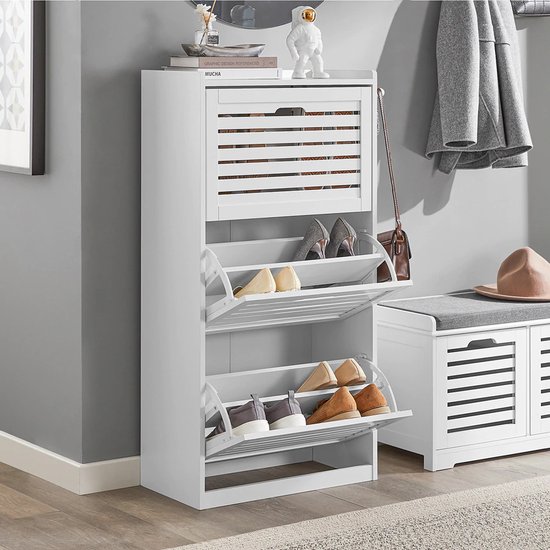 Elegante Schoenenkast met Extra Opbergruimte - Wit MDF 55x112x30cm – foto 6