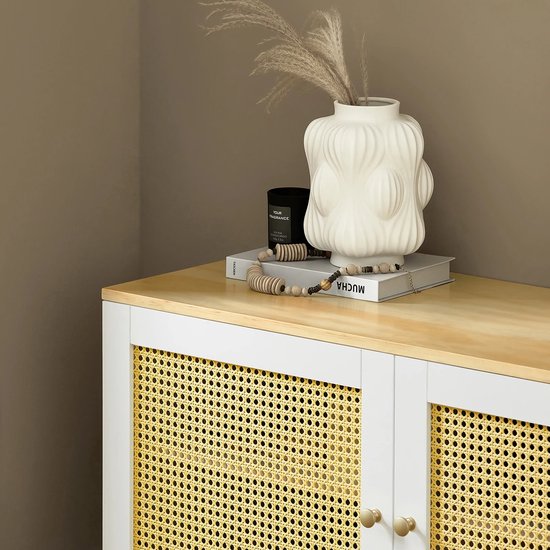 Schoenenbank met Opbergruimte en Verstelbare Planken - Beige/Wit – foto 3
