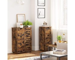 Smal Badkamerkastje met 3 Laden - Vintage Bruin Design – foto 4