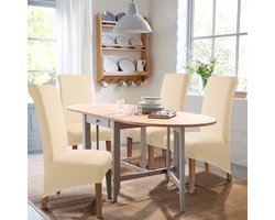 Luxe Stretch Stoelhoezen XL - Set van 6 Beige Eetkamerstoelhoezen – foto 5