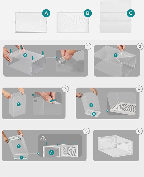 Stapelbare Transparante Schoenopbergboxen - Set van 12 Stuks – foto 4