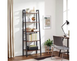 Elegante Staande Plank met 5 Legplanken en Metalen Frame – foto 3