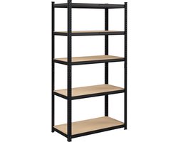 Veelzijdig Zwart Stellingrek voor Werkplaats en Opslag – 200x100x50 cm – foto 1
