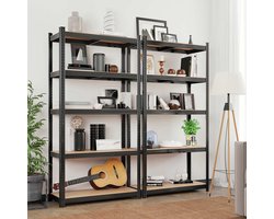 Veelzijdig Zwart Stellingrek voor Werkplaats en Opslag – 200x100x50 cm – foto 3