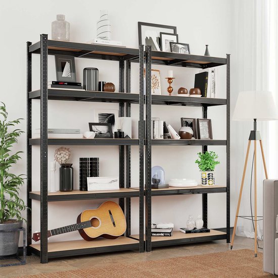 Veelzijdig Zwart Stellingrek voor Werkplaats en Opslag – 200x100x50 cm – foto 4