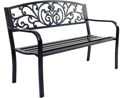 Elegante Gietijzeren Tuinbank met Sierlijk Design - 3-zits – foto 1