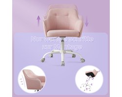 Ergonomische Roze Bureaustoel met Stijlvol Design en Comfortabele Stof – foto 3