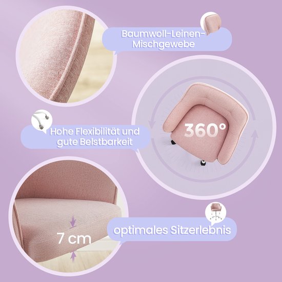 Ergonomische Roze Bureaustoel met Stijlvol Design en Comfortabele Stof – foto 6