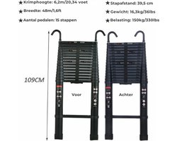 Telescopische Vouwladder met Soft Close en Afneembare Dakhaak - 6.2 Meter – foto 5