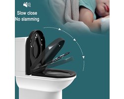 Gezinsvriendelijke D-vorm Toiletbril met Afneembare Kinderzitting en Softclose – foto 6