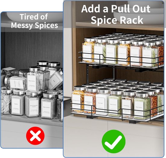 Uittrekbaar Kruidenrek - Efficiënte Opberger voor Keukenkasten – foto 3