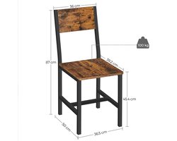 Set van 2 Eetkamerstoelen - Rustiek Bruin & Zwart Design – foto 2