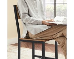 Set van 2 Eetkamerstoelen - Rustiek Bruin & Zwart Design – foto 3