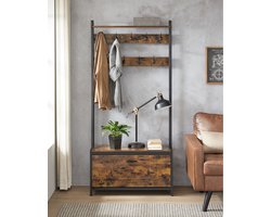 Multifunctionele Kapstok met Bank en Schoenenkast - Industrieel Design – foto 6