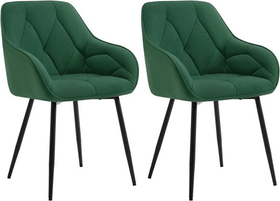 Luxe Eetkamerstoel met Fluweel en Ergonomisch Ontwerp – foto 1