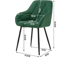 Luxe Eetkamerstoel met Fluweel en Ergonomisch Ontwerp – foto 4