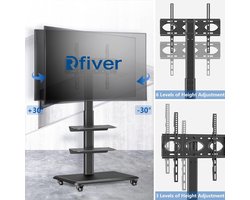 Verrijdbare TV Standaard met Hoogteverstelling en Kabelmanagement – foto 3