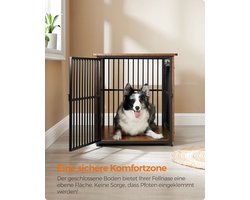 Vintage Bruine Hondenmeubel met Ruim Interieur - Spaanplaat & Staal – foto 4