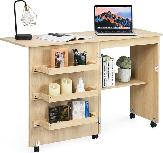 Multifunctionele Opvouwbare Hobbytafel met Wielen en Opbergruimte – foto 6