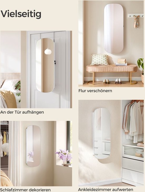 Elegante Sieraden Wandkast met Gebogen Spiegel en Interne Verlichting – foto 1