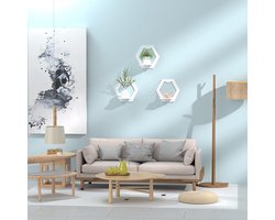 Veelzijdige Wandplankenset voor Presentatie en Decoratie, Wit (3 stuks) – foto 4