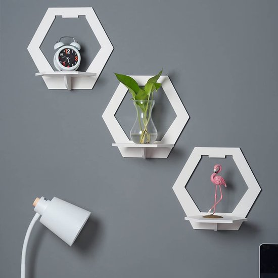 Veelzijdige Wandplankenset voor Presentatie en Decoratie, Wit (3 stuks) – foto 5