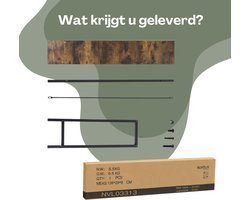 Wandtafel industrieel design – Bruin hout met metalen frame – foto 3