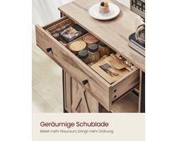 Veelzijdige Zijkast met Lade - Eiken Bruin-Zwart Design – foto 6