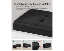 Zitkist met Opbergruimte en Comfortabele Zit - Zwart Imitatielinnen – foto 6