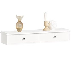Zwevende wandplank met twee lades - strak wit design – foto 4