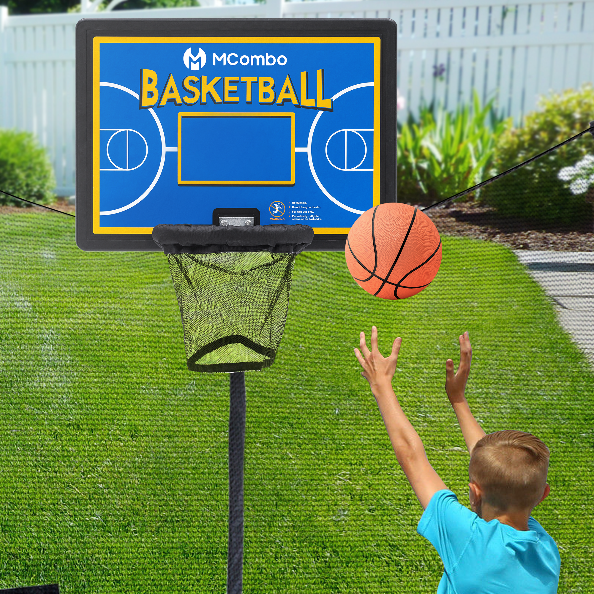 Trampoline basketbalring set BH07 - blauw/rood – foto 2