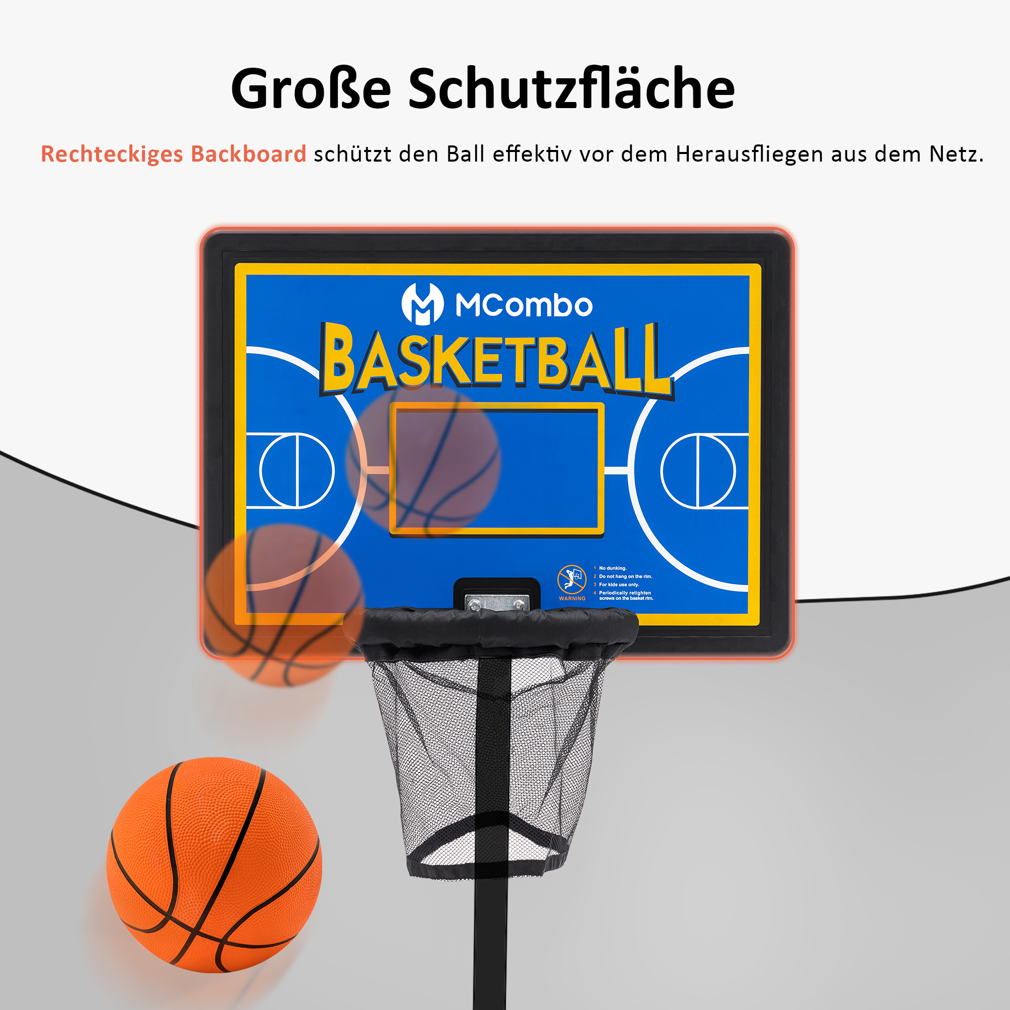 Trampoline basketbalring set BH07 - blauw/rood – foto 8