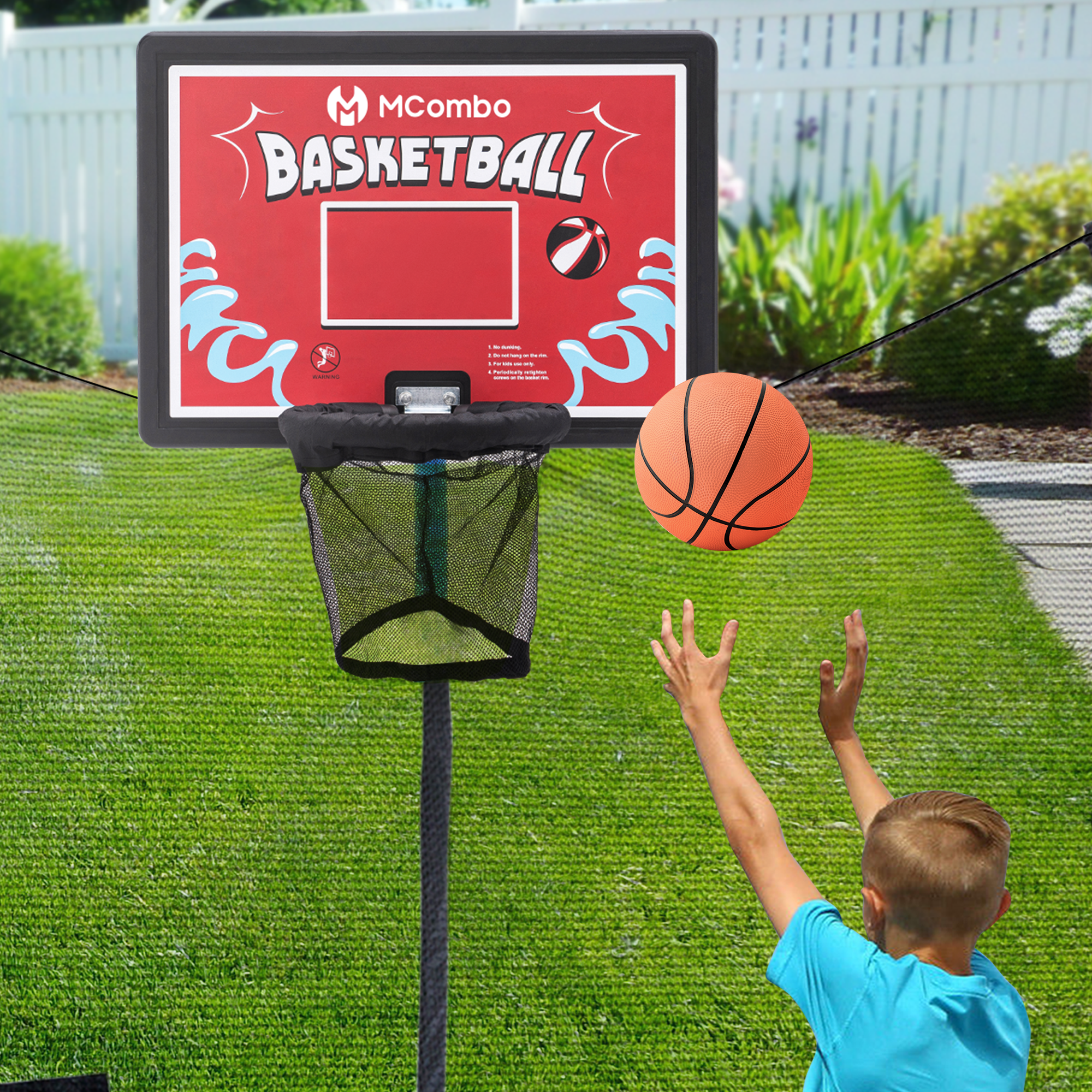 Trampoline basketbalring set BH07 - blauw/rood – foto 9