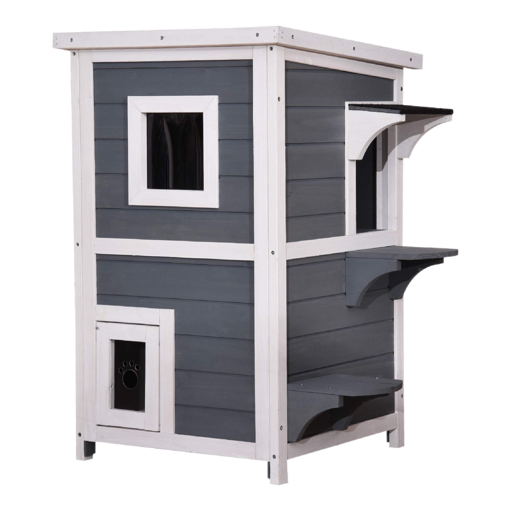 Lovupet Kattenhuis Kattenvilla Kattenhok 2 Verdiepingen Weerbestendig 0508EY – foto 1