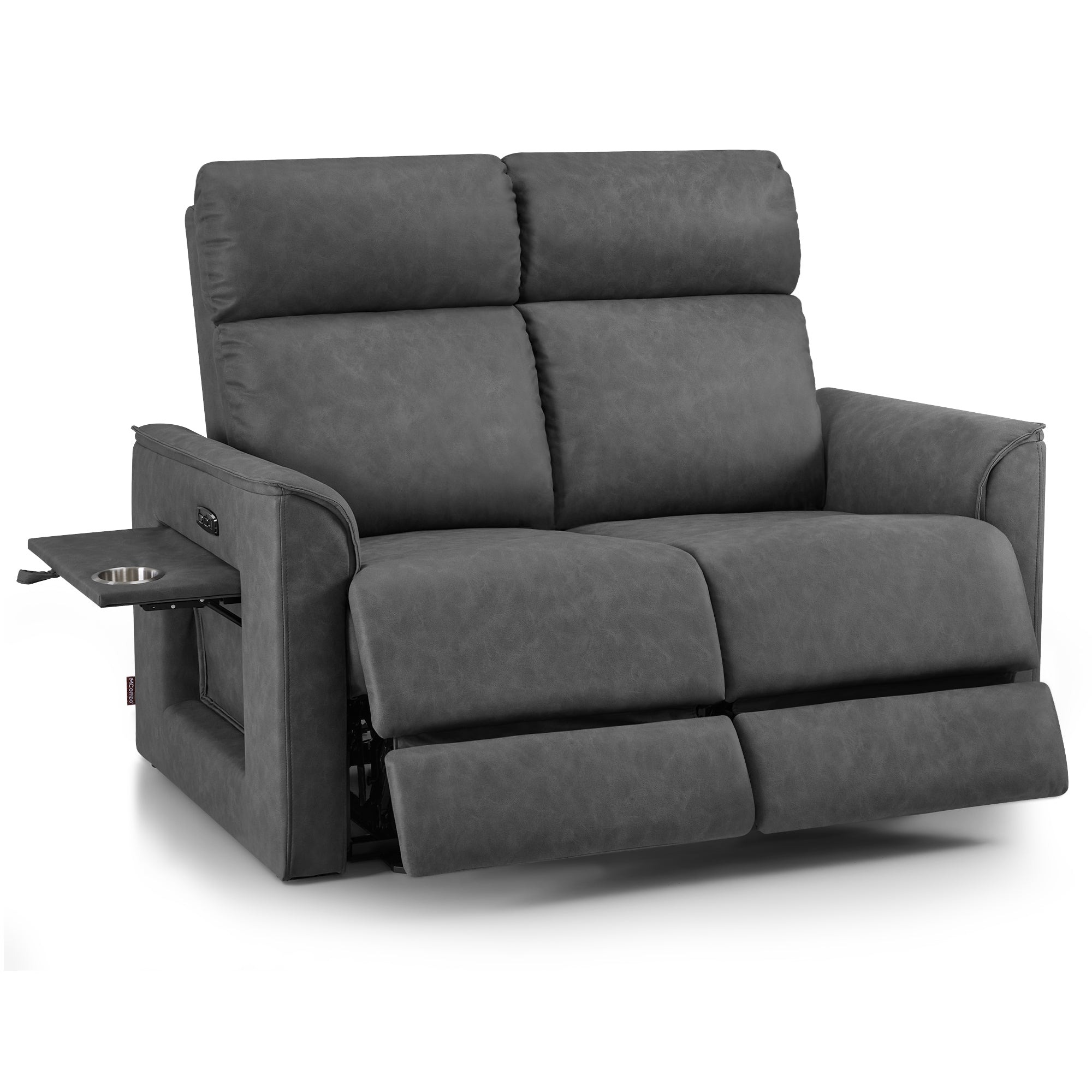 2-zits elektrische relaxfauteuil, 155° Zero-Gravity-bioscoopstoel met inklapbare tafel – foto 1