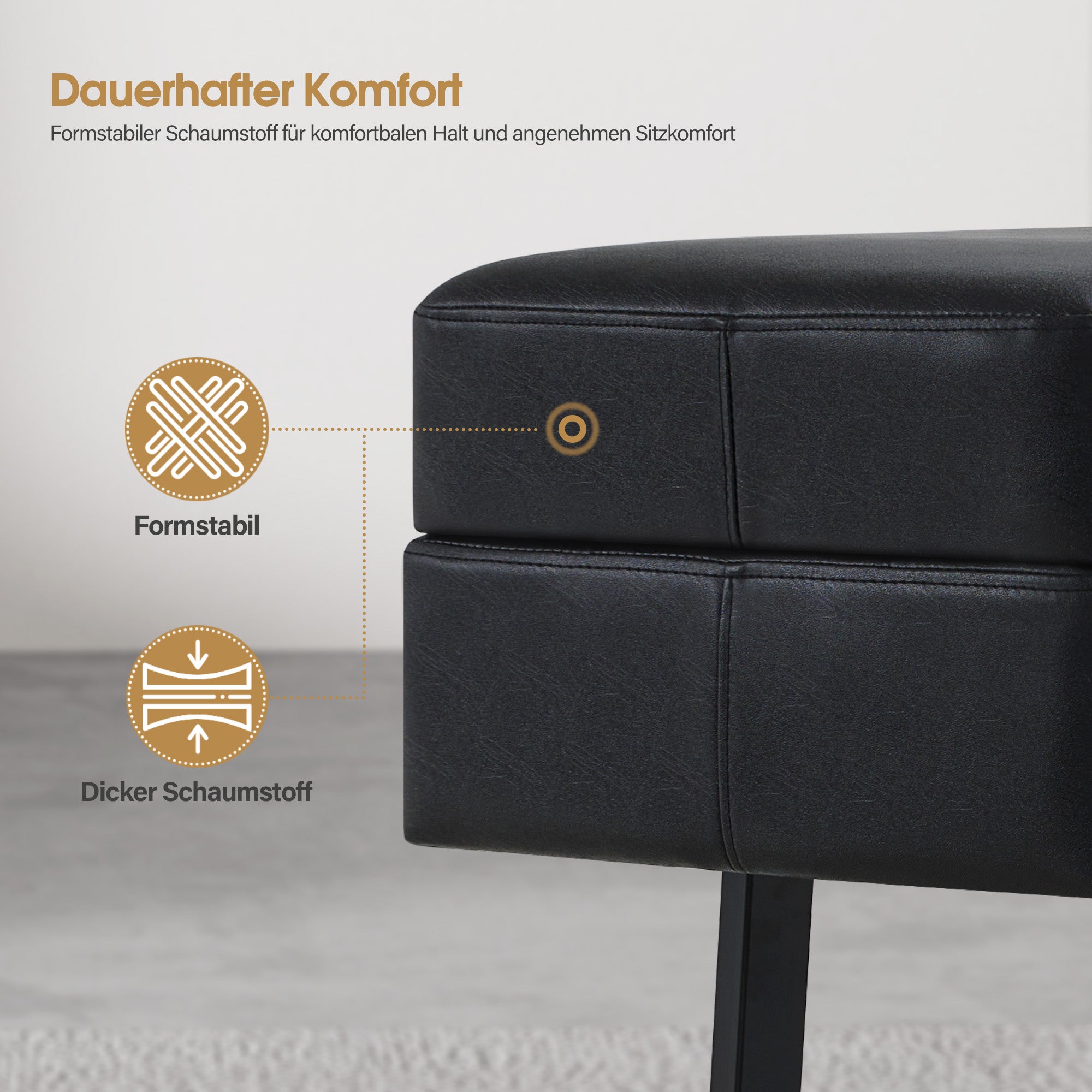 3-zits loungebank, multifunctionele poef voor woon- of slaapkamer – foto 6