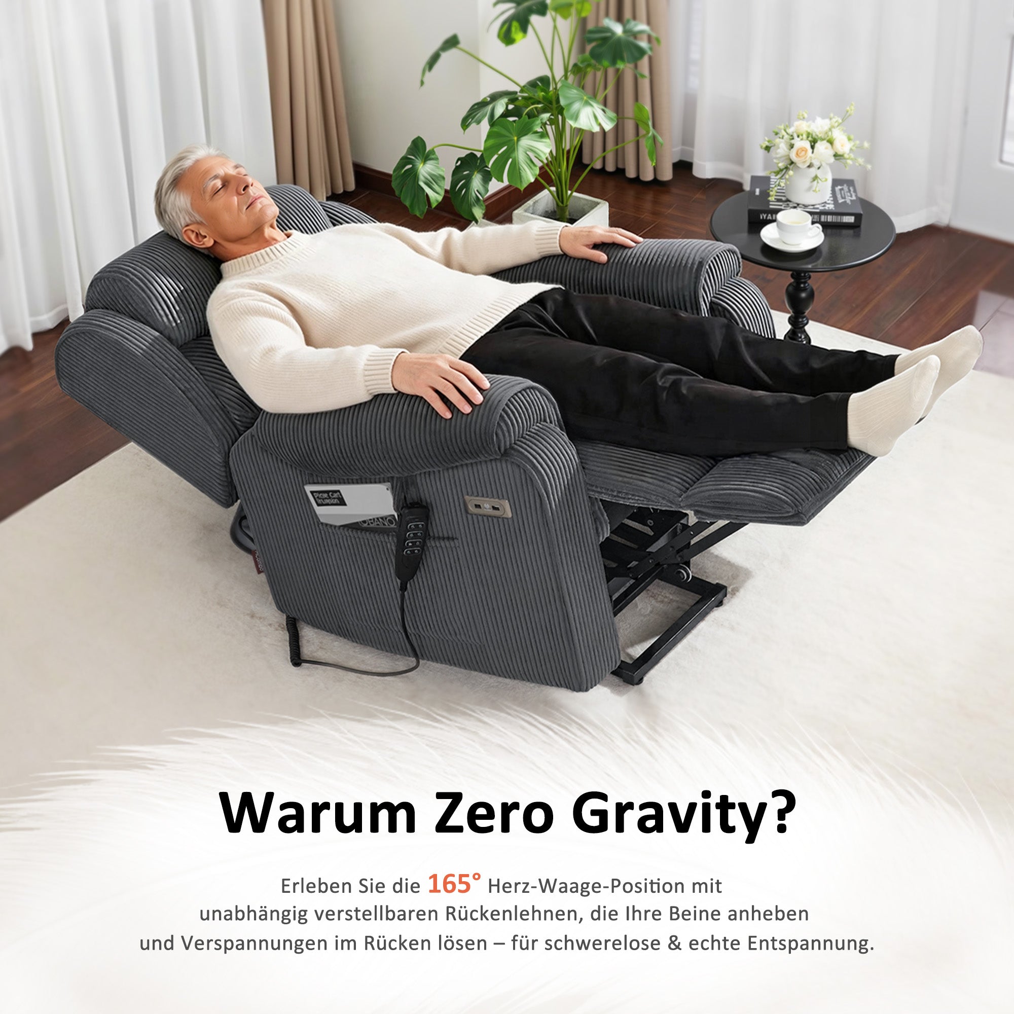 TV-fauteuil met 4 motoren, sta-op hulp, elektrisch verstelbaar, massage & verwarming, 7558 – foto 14