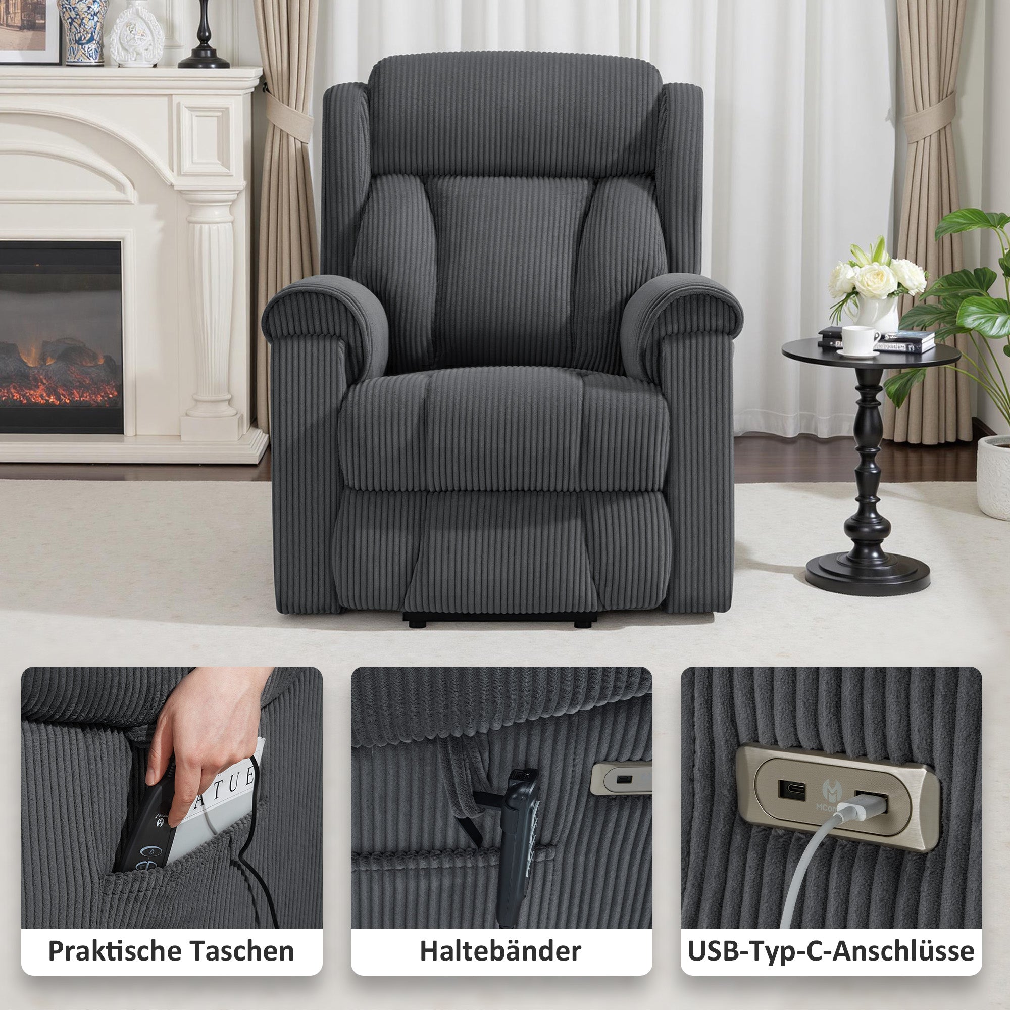 TV-fauteuil met 4 motoren, sta-op hulp, elektrisch verstelbaar, massage & verwarming, 7558 – foto 15