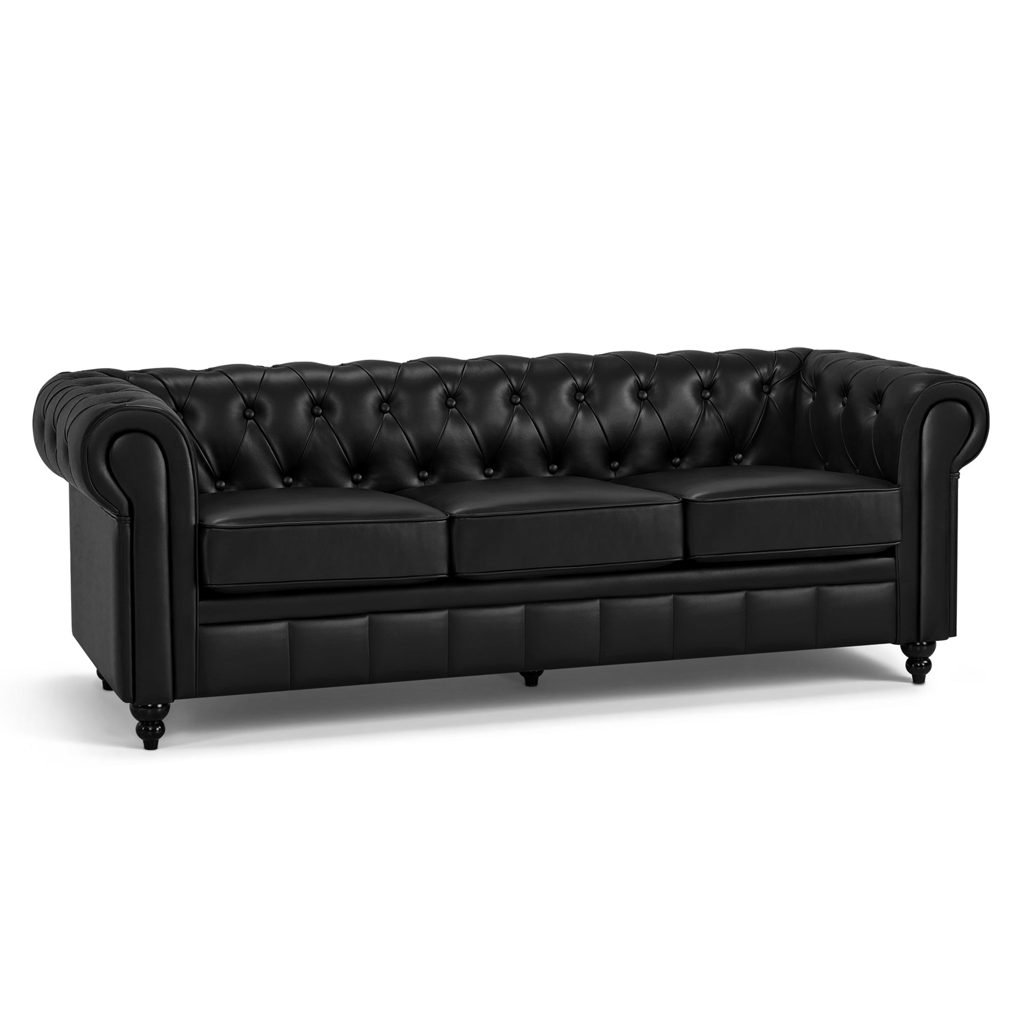 Chesterfield 3-zitsbank, vintage salonbank, met rug- en armleuning, W536 – foto 1