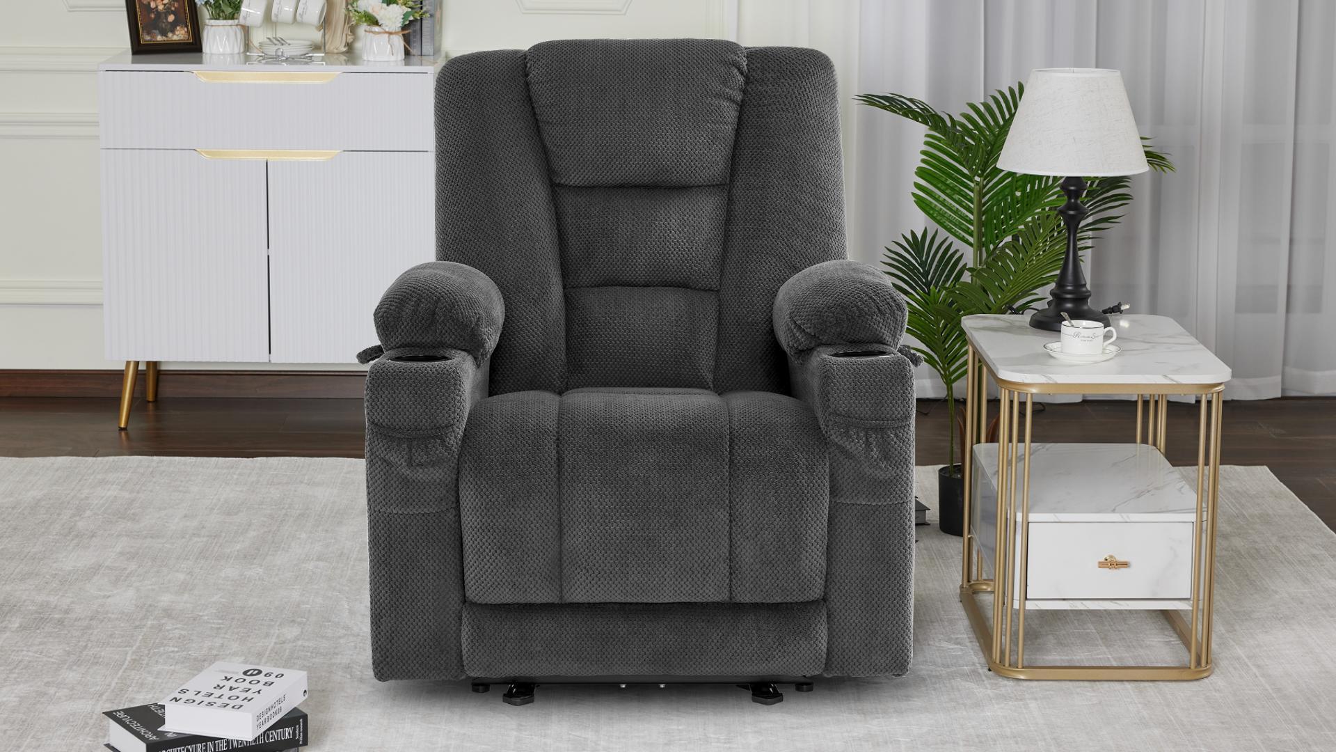 Elektrische Relaxfauteuil met Massage & Warmtefunctie, USB & Bekerhouder – foto 2