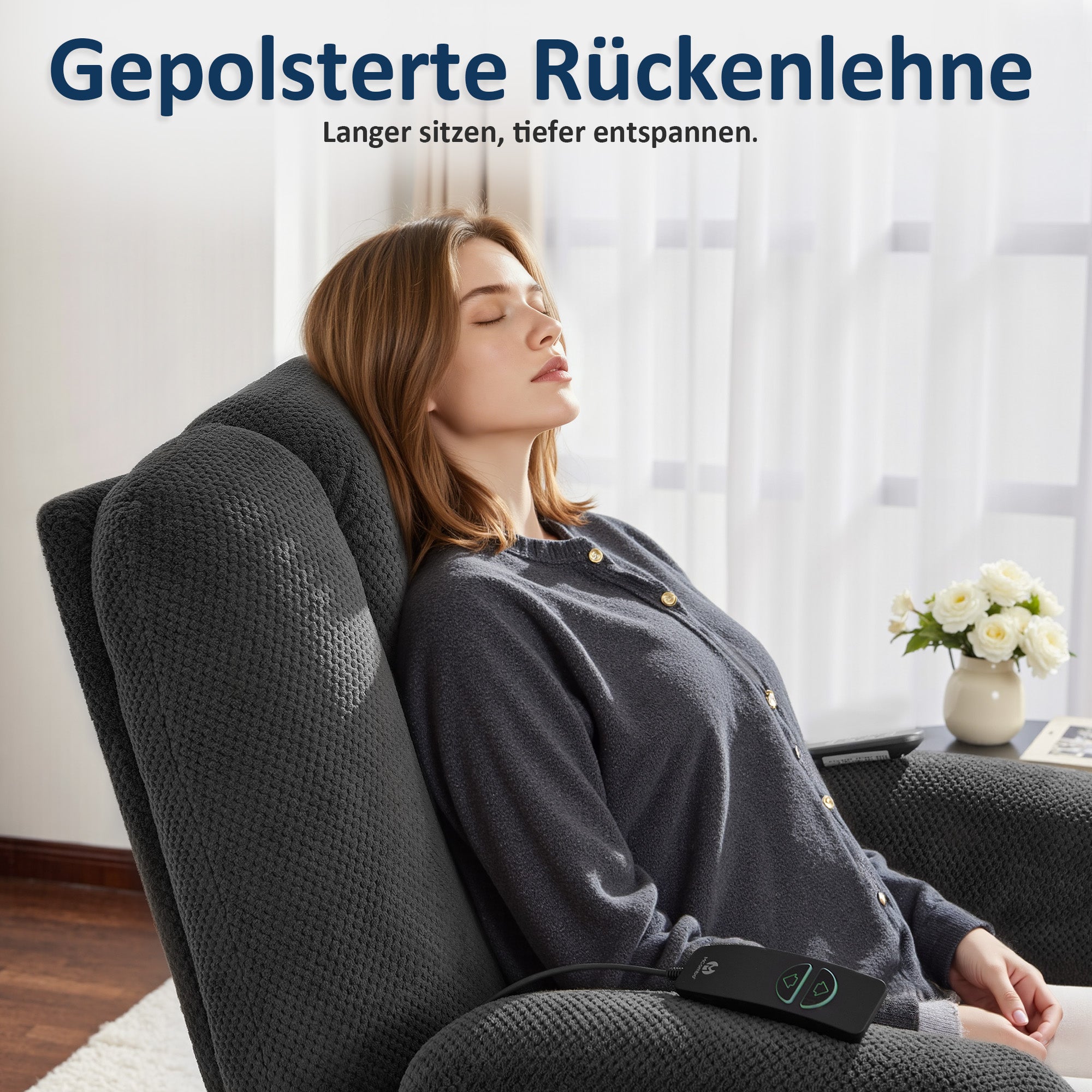 Elektrische Relaxfauteuil met Massage & Warmtefunctie, USB & Bekerhouder – foto 14