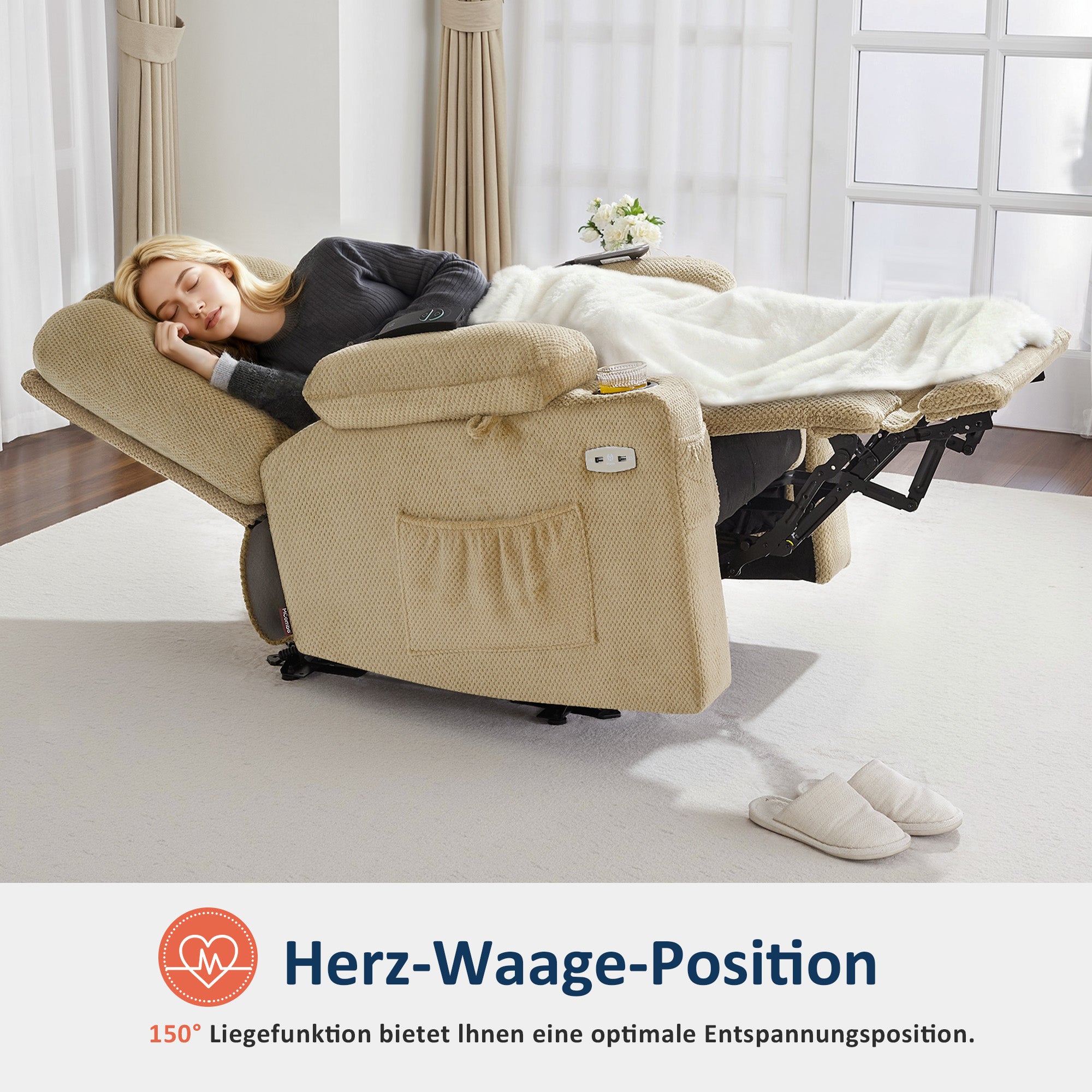 Elektrische Relaxfauteuil met Massage & Warmtefunctie, USB & Bekerhouder – foto 20