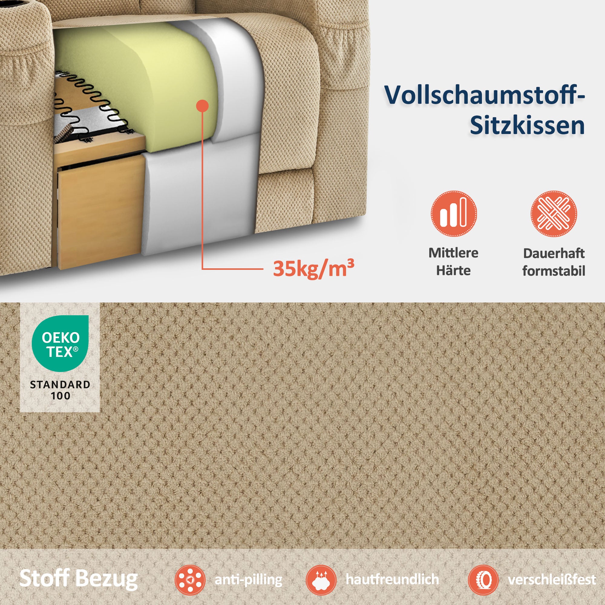 Elektrische Relaxfauteuil met Massage & Warmtefunctie, USB & Bekerhouder – foto 25