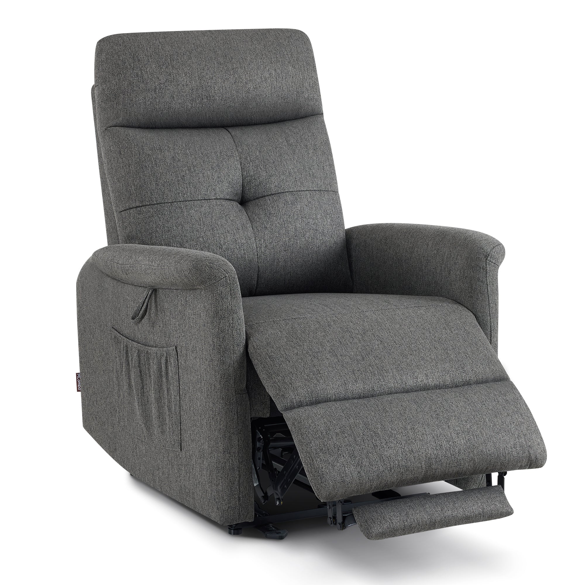 Elektrisch Verstelbare Relaxfauteuil met Ligfunctie, Zijvak, Grijs, 7089 – foto 1